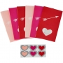 Juego de 6 Bolsas para Dulces con Pegatinas Corazón Juego de 6 Bolsas para Dulces con Pegatinas Corazón