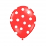 Pack de 6 Globos Rojos con Lunares Blancos 30 cm Pack de 6 Globos Rojos con Lunares Blancos 30 cm