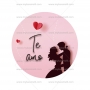 Papel de azúcar San Valentín Modelo Te amo 15 cm Papel de azúcar San Valentín Modelo Te amo 15 cm