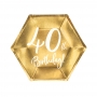Platos de Papel Dorados 40 Años 20 cm 6 ud Platos de Papel Dorados 40 Años 20 cm 6 ud