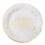 Platos de Papel Happy Birthday Gold 22,5 cm 10 ud