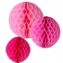 Pompones Nido de Abeja en tonos rosados 3 Unidades Pompones Nido de Abeja en tonos rosados 3 Unidades
