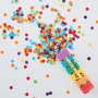 Cañón de confetti de papel multicolor de 15 cm x 4 cm