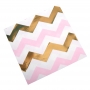 Servilletas Chevron Blancas, Rosas y Doradas Servilletas Chevron Blancas, Rosas y Doradas