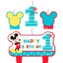 Set 4 Velas Mickey Primer Cumpleaños 