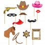 Set de 12 Accesorios para Photocall Cowboy Set de 12 Accesorios para Photocall Cowboy