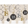 Set de 12 Decoraciones 18 años Gold Sparkling Set de 12 Decoraciones 18 años Gold Sparkling