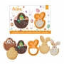 Set de 2 cortadores de plástico de una canasta y un conejito de Pascua Set de 2 cortadores de plástico de una canasta y un conejito de Pascua