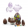 Set de 3 moldes de policarbonato para hacer huevos de Pascua 3D de chocolate