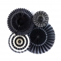 Set de 4 abanicos Decorativos color Negro Intenso Set de 4 abanicos Decorativos color Negro Intenso