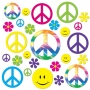 Set de 42 Símbolos Hippie para Pared Set de 42 Símbolos Hippie para Pared