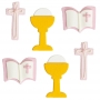 Set de 6 figuras de Azúcar Comunión Rosa Set de 6 figuras de Azúcar Comunión Rosa