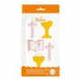 Set de 6 figuras de Azúcar Comunión Rosa Set de 6 figuras de Azúcar Comunión Rosa