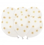 Set de 6 globos blancos con estrellas doradas Set de 6 globos blancos con estrellas doradas
