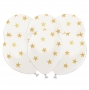 Set de 6 globos blancos con estrellas doradas