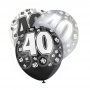 Set de 6 globos de 3 colores para 40 cumpleaños Black Glitz