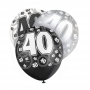 Set de 6 globos de 3 colores para 40 cumpleaños Black Glitz Set de 6 globos de 3 colores para 40 cumpleaños Black Glitz