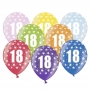 Set de 6 globos de látex de 18 cumpleaños de 30 cm de alto Set de 6 globos de látex de 18 cumpleaños de 30 cm de alto