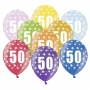 Set de 6 globos de látex de 50 cumpleaños de 30 cm de alto