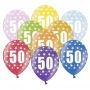 Set de 6 globos de látex de 50 cumpleaños de 30 cm de alto Set de 6 globos de látex de 50 cumpleaños de 30 cm de alto
