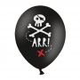 Set de 6 globos de látex negros de pirata de 30 cm Set de 6 globos de látex negros de pirata de 30 cm