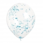 Set de 6 Globos Transparentes con confeti Azul Set de 6 Globos Transparentes con confeti Azul