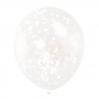 Set de 6 Globos Transparentes con confeti Blanco Set de 6 Globos Transparentes con confeti Blanco