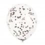 Set de 6 Globos Transparentes con Confeti Negro Set de 6 Globos Transparentes con Confeti Negro
