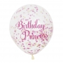 Set de 6 Globos Transparentes con Confeti Princesas Set de 6 Globos Transparentes con Confeti Princesas