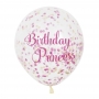 Set de 6 Globos Transparentes con Confeti Princesas