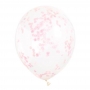 Set de 6 Globos Transparentes con Confeti Rosa Claro Set de 6 Globos Transparentes con Confeti Rosa Claro