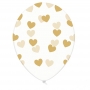 Set de 6 Globos Transparentes con Corazones Dorados Set de 6 Globos Transparentes con Corazones Dorados