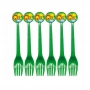 Set de 6 tenedores verdes de plástico de animales de la jungla