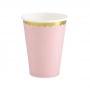 Set de 6 vasos de cartón rosa claro de 220 ml Set de 6 vasos de cartón rosa claro de 220 ml