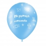 Set de 8 Globos Primera Comunión Azules Tamaño 28cm Set de 8 Globos Primera Comunión Azules Tamaño 28cm