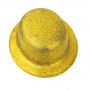 Sombrero Bombín Oro Escarchado 26 cm
