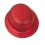 Sombrero Bombín Rojo Escarchado 26 cm