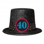 Sombrero de copa de 40 cumpleaños brillante
