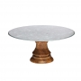 Stand con base de acero galvanizado con soporte de madera Stand con base de acero galvanizado con soporte de madera