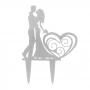 Topper para Tarta Pareja de Novios Plateada Topper para Tarta Pareja de Novios Plateada