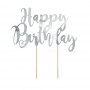 Topper para Tartas Happy Birthday Plateado 22 cm Topper para Tartas Happy Birthday Plateado 22 cm